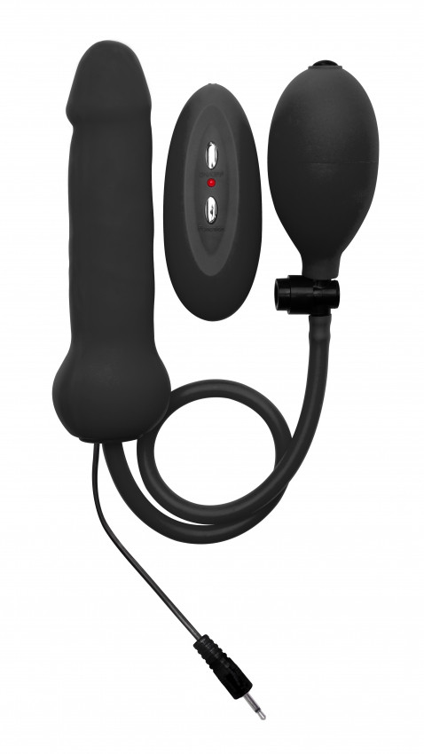 Vibratore gonfiabile Inflatable Vibrating Silicone Dong - Black