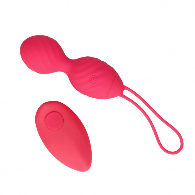 Palline vaginali vibranti Vibrating Egg with Remote Control Strawberry Red