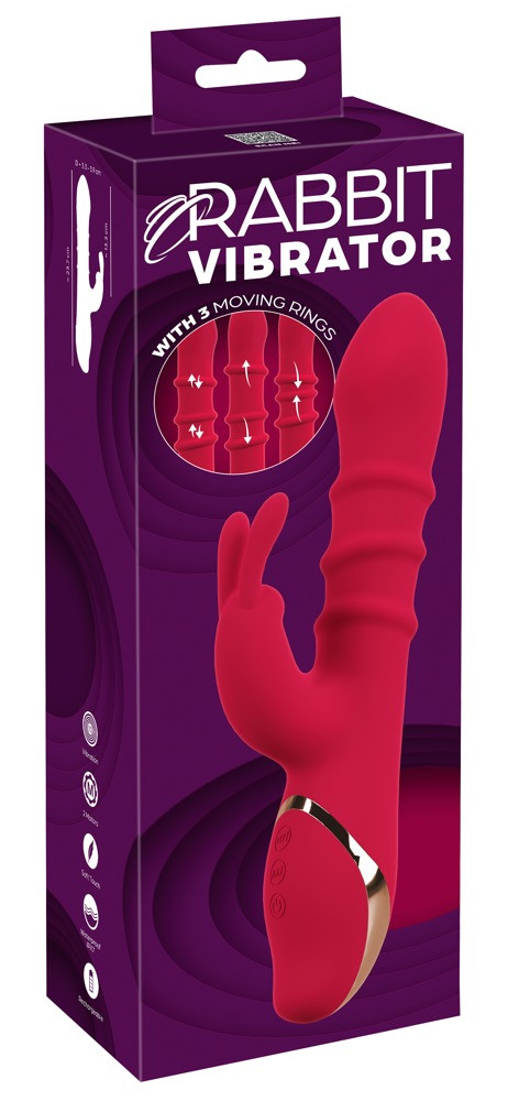 Vibratore vaginale Rabbit Vibrator with 3 Moving Rings
