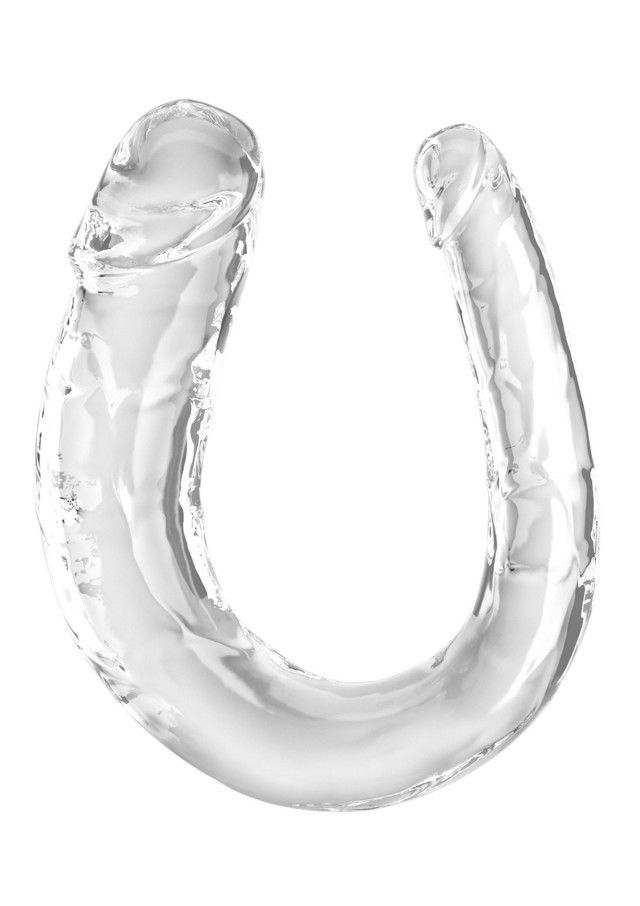 Dildo doppio fallo trasparente King Cock Double Trouble M
