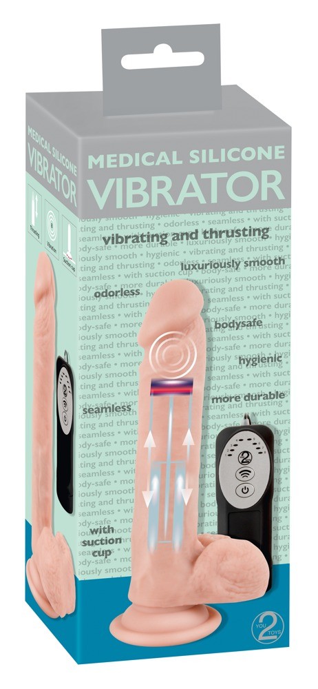 Vibratore Medical Silicone Thrusting Vibrator